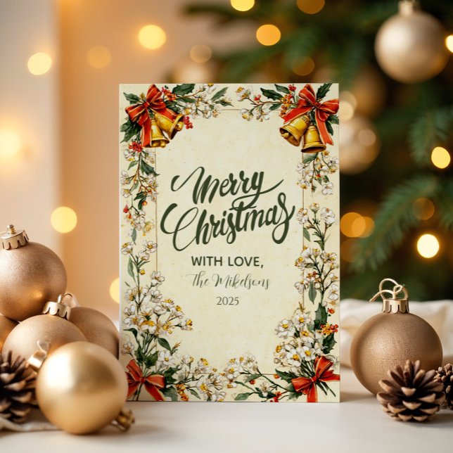Classic Greenery Christmas Holiday Card (Creator Uploaded)