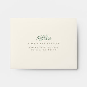 Classic Greenery RSVP Address Eggshell Envelope