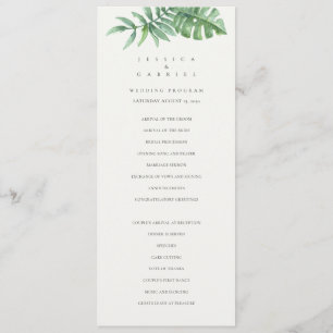 Classic Greenery Tropical Wedding Program