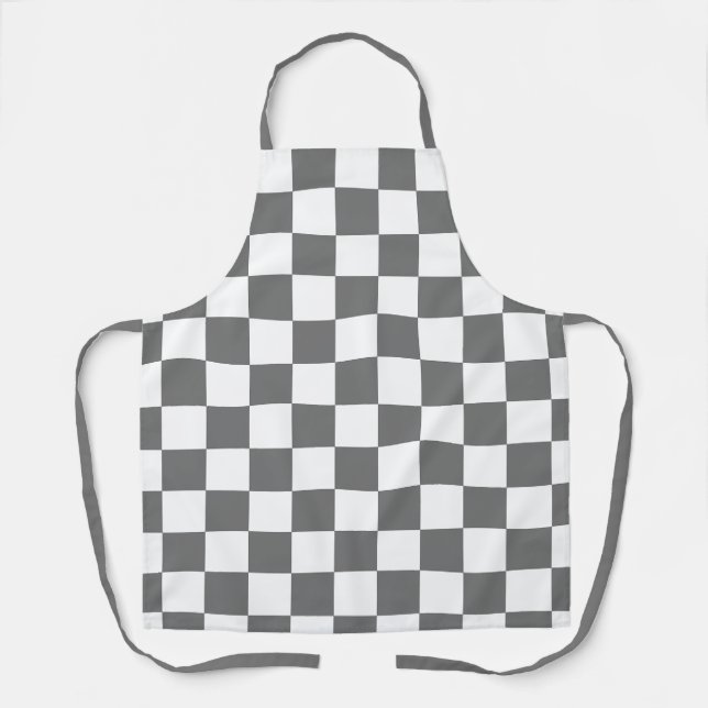 Classic grey checkerboard apron (Front)