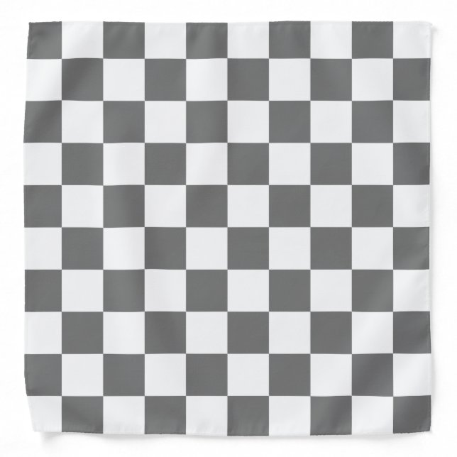 Classic Grey checkerboard  Bandana (Front)