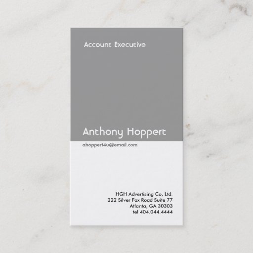 Customizable Classic Grey Divider Business Card 2