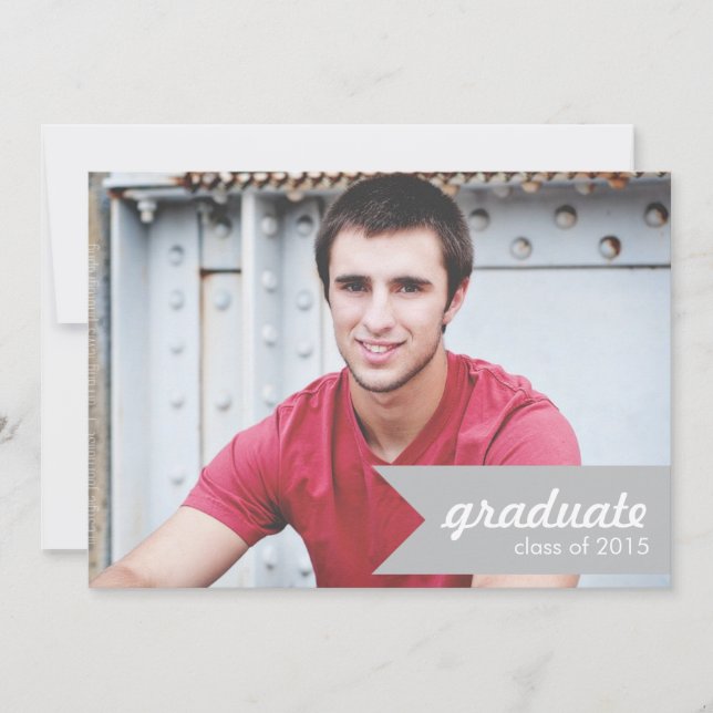 Classic Grey Graduation Announcement - Invite (Front)