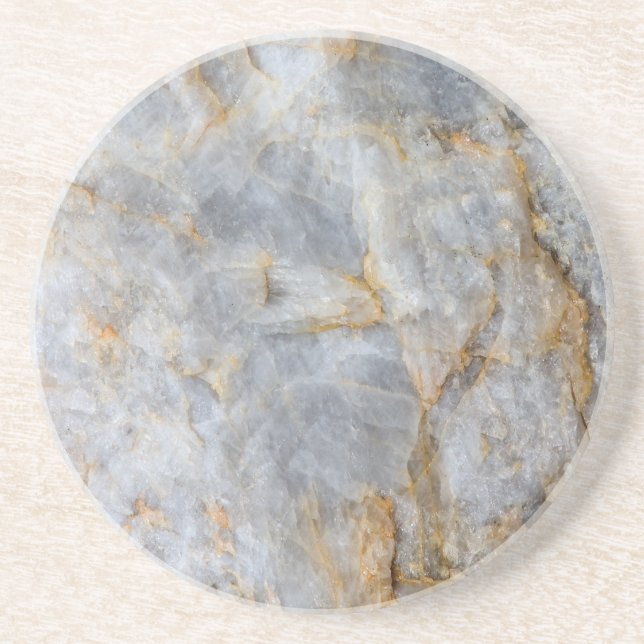 Classic Grey Quartz Crystal Drink Coaster (Front)