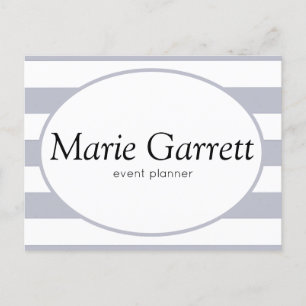 Classic Grey Stripes Business Postcard