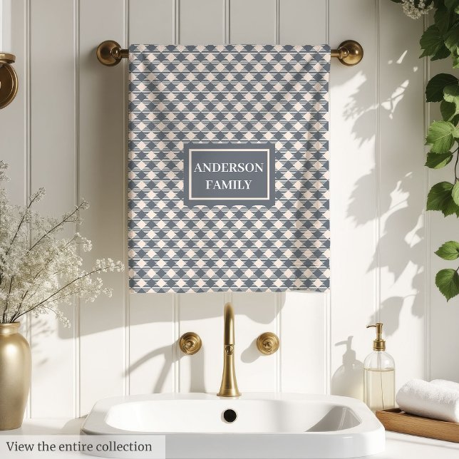 Classic Grey Tartan Personalized Family Gift Bath Towel Set (Classic Grey Tartan Personalized Family Gift Bath Towel Set)