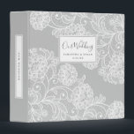 Classic Grey   White Lace Wedding Planner  3 Ring Binder<br><div class="desc">This elegant wedding binder features a classic grey and white lace background. On the front you will find space for you to customize it with your own name and date. It makes a wonderful gift for the new bride-to-be for all the wedding details, style inspiration, contracts, etc. It would also...</div>