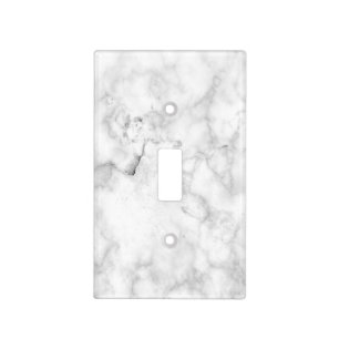 Classic Grey White Marble  Light Switch Cover