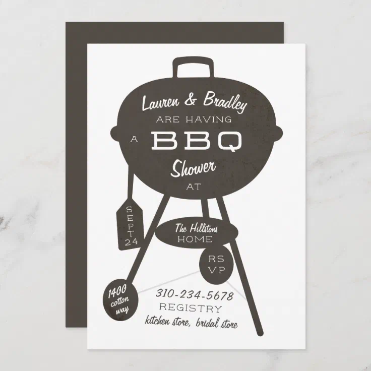 Classic Grill I Do BBQ Couples Shower Engagement Invitation