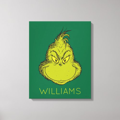 Classic Grinch  Add Your Familys Name Canvas Print