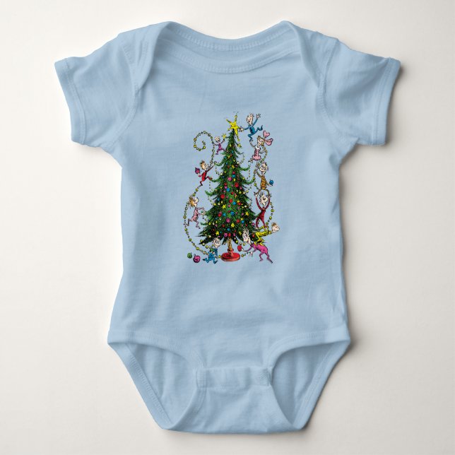 Classic Grinch | Christmas Tree Baby Bodysuit (Front)