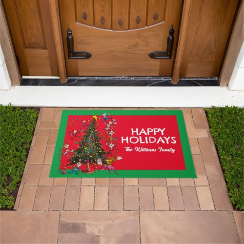 Classic Grinch  Christmas Tree Doormat