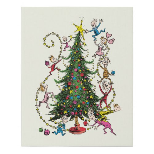 Classic Grinch  Christmas Tree Faux Canvas Print