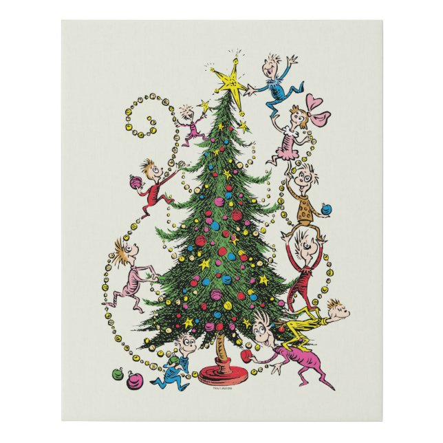 Classic Grinch | Christmas Tree Faux Canvas Print (Front)