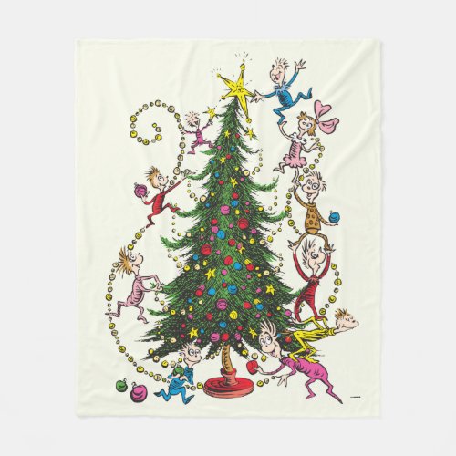 Classic Grinch  Christmas Tree Fleece Blanket