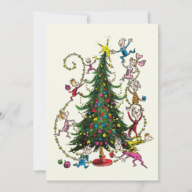 Classic Grinch | Christmas Tree Holiday Photo Card (Front)