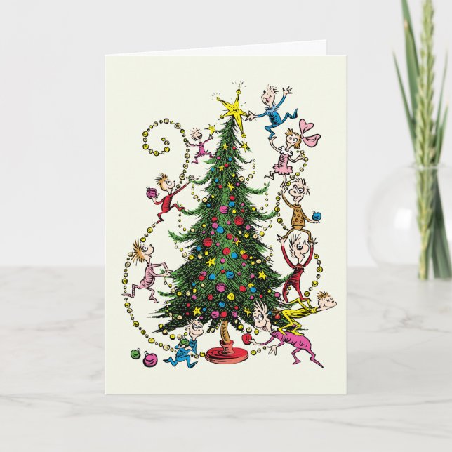 Classic Grinch | Christmas Tree Holiday Photo Card (Front)