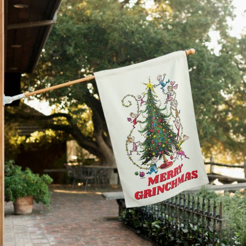 Classic Grinch  Christmas Tree House Flag