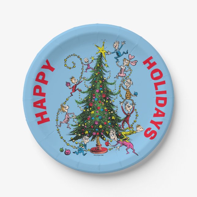 Classic Grinch | Christmas Tree Paper Plates (Front)