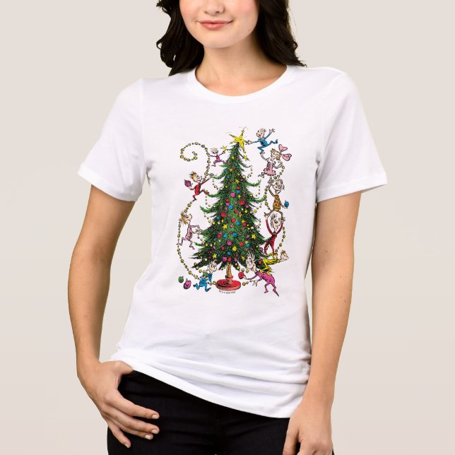 Classic Grinch | Christmas Tree Tri-Blend Shirt (Front)