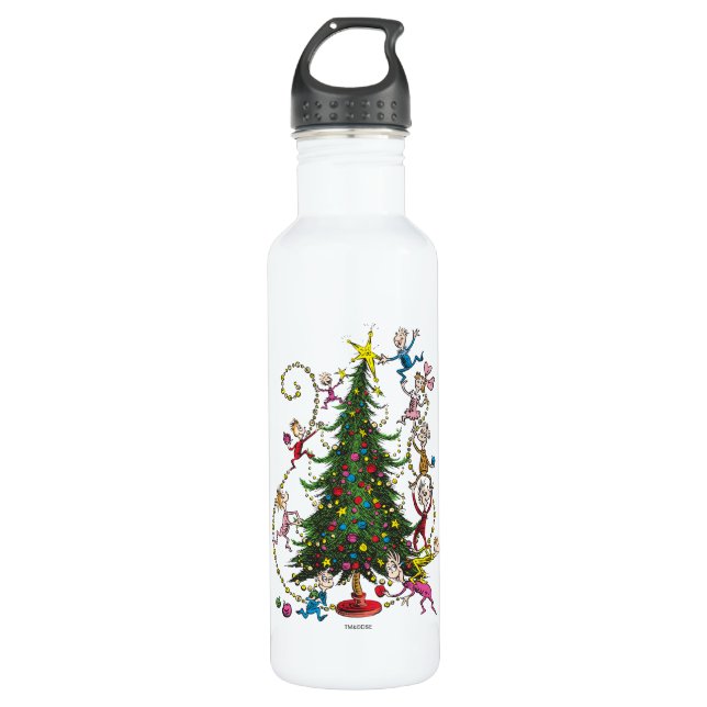Classic Grinch | Christmas Tree Water Bottle (Front)