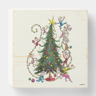Classic Grinch Christmas Tree Wooden Box Sign