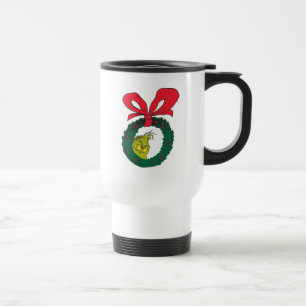 Classic Grinch Christmas Wreath Travel Mug