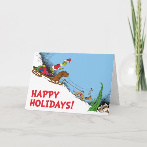 Classic Grinch  Grinch and Reindeer Max Holiday Card