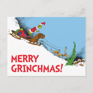 Classic Grinch   Grinch and Reindeer Max Holiday Postcard