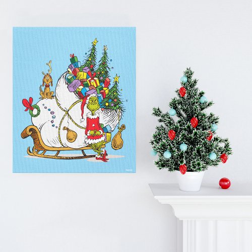 Classic Grinch  Grinch  Max Runaway Sleigh Canvas Print