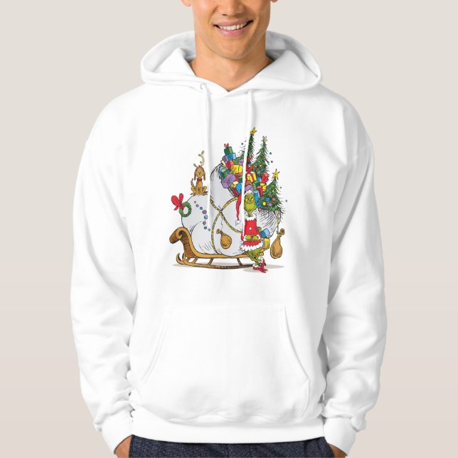 Classic Grinch | Grinch & Max with Sleigh Hoodie (Front)