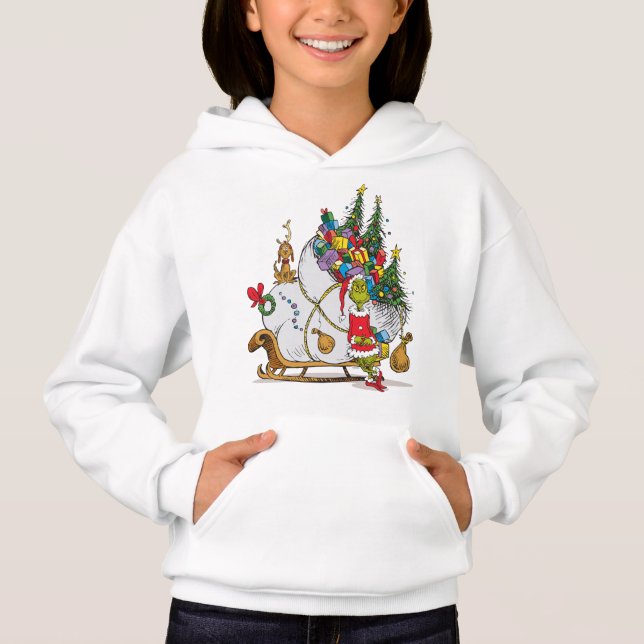 Classic Grinch | Grinch & Max with Sleigh Hoodie (Front)