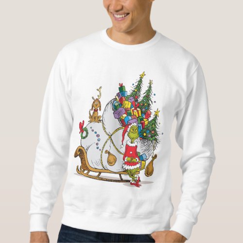 Classic Grinch  Grinch  Max with Sleigh Sweatshirt