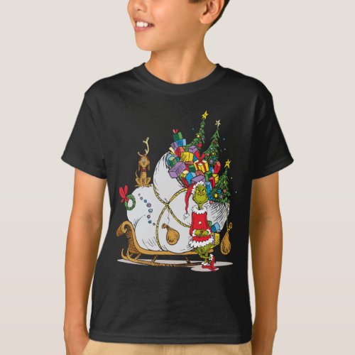 Classic Grinch  Grinch  Max with Sleigh T_Shirt