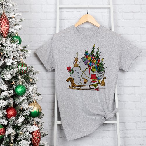 Classic Grinch  Grinch  Max with Sleigh T_Shirt