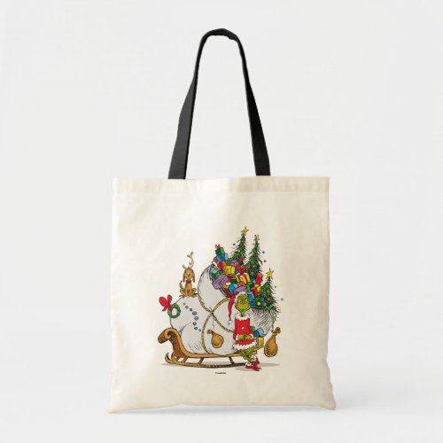 Classic Grinch  Grinch  Max with Sleigh Tote Bag