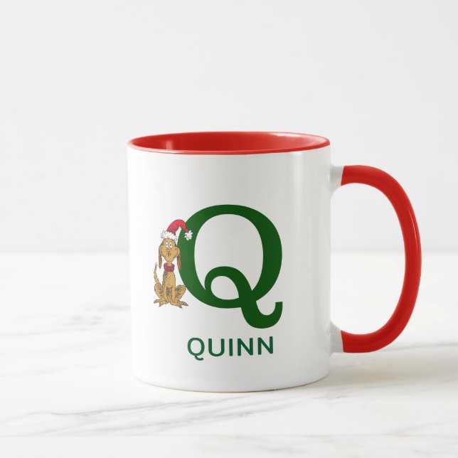 Classic Grinch Max | Name & Monogram Q Mug (Right)