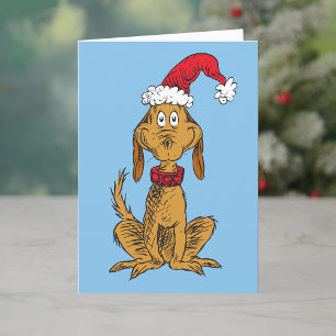 Classic Grinch   Max - Santa Hat Holiday Card