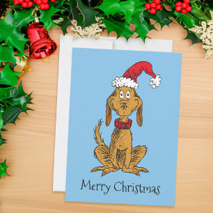 Classic Grinch   Max - Santa Hat Holiday Card