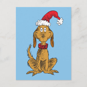 Classic Grinch Max - Santa Hat Holiday Postcard