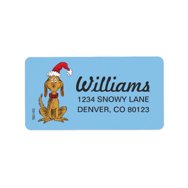 Classic Grinch | Max - Santa Hat Label (Front)