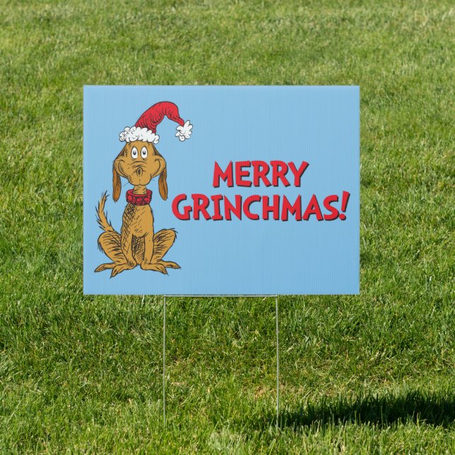 Classic Grinch | Max - Santa Hat Sign (Insitu)