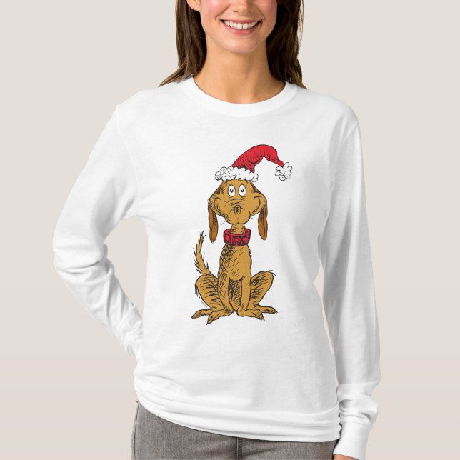 Classic Grinch | Max - Santa Hat T-Shirt (Front)