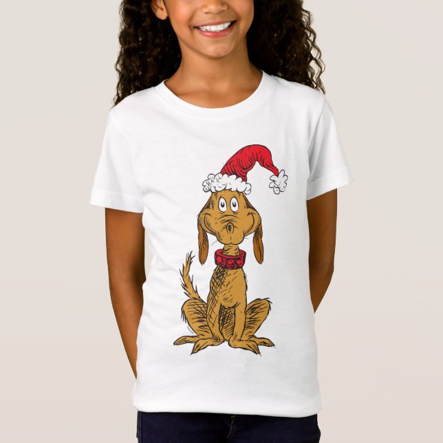 Classic Grinch | Max - Santa Hat T-Shirt (Front)