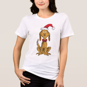 Classic Grinch   Max - Santa Hat Tri-Blend Shirt