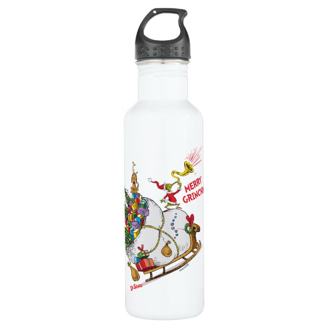 Classic Grinch | Merry Grinchmas! Water Bottle (Front)