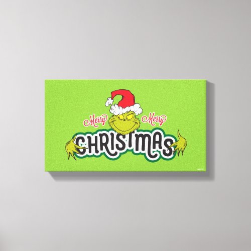 Classic Grinch  Merry Merry Christmas Canvas Print