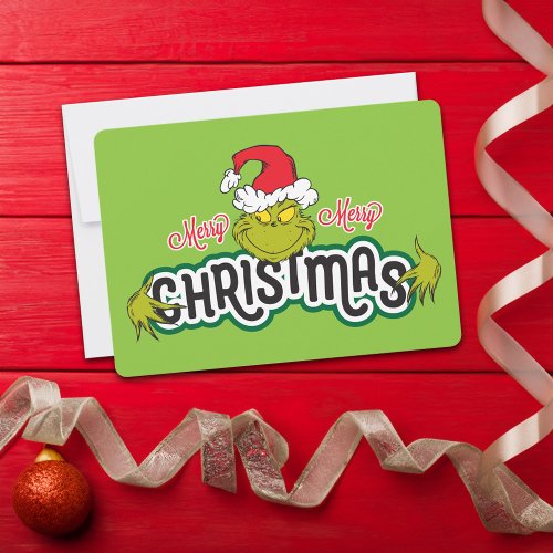 Classic Grinch  Merry Merry Christmas Holiday Card