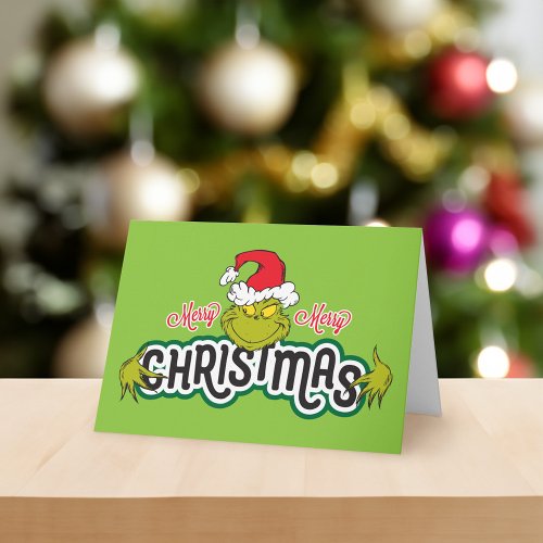 Classic Grinch  Merry Merry Christmas Holiday Card