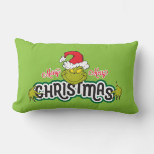 Classic Grinch Merry Merry Christmas Lumbar Pillow
